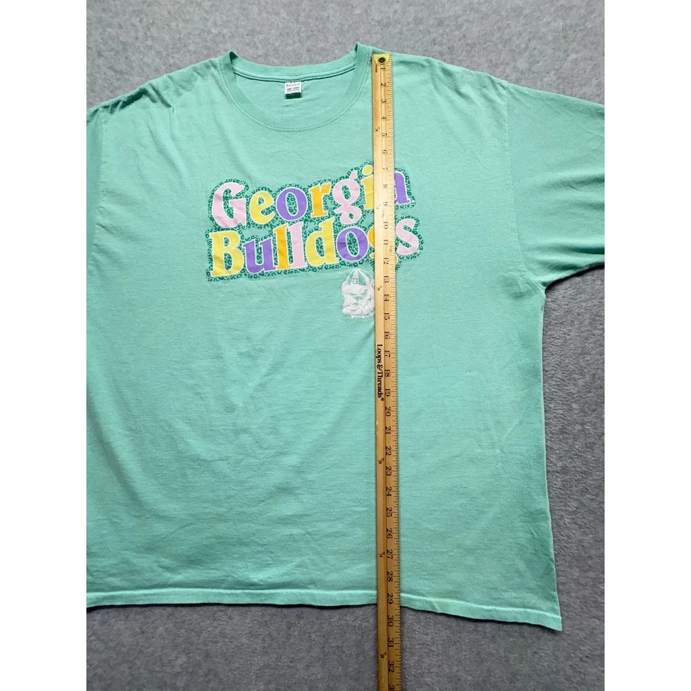 Hanes Georgia Bulldogs T-Shirt Mens 2XL Mint Green Graphic UGA NCAA Tee